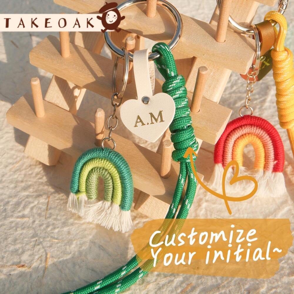 Monogram Keychain Leather - Etiqueta de Couro Personalizada com Iniciais