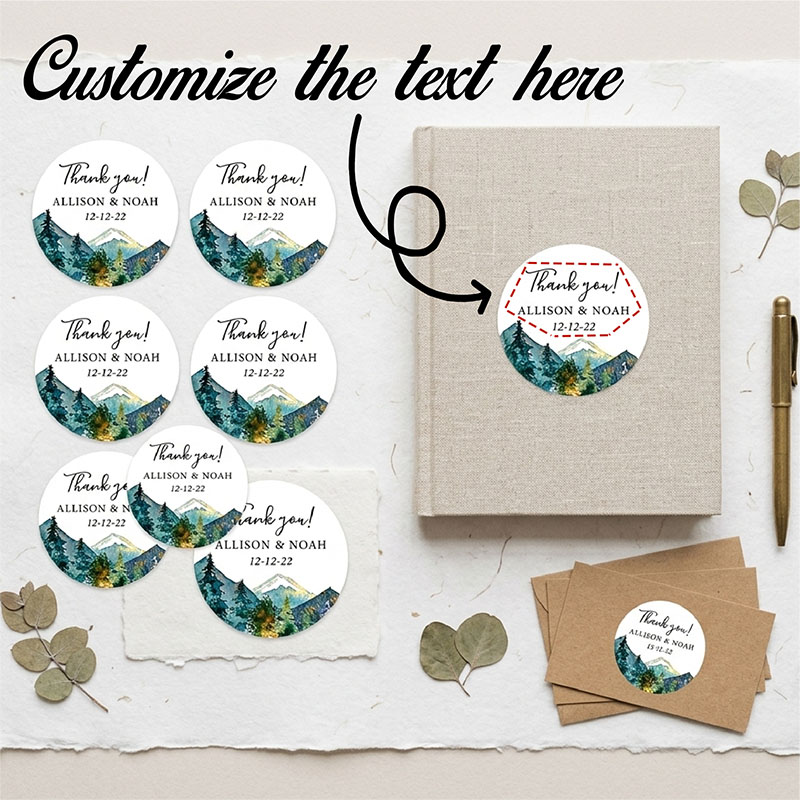 Personalized Name Box - Adesivos Redondos Personalizados com Logo de
