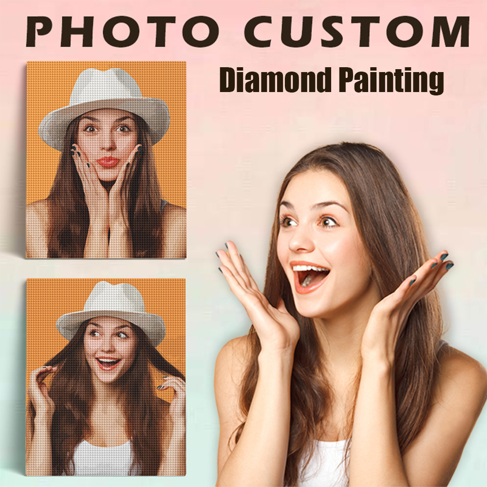 Photo Mosaic Print - Pintura em Diamante Redondo Completo Evershine,