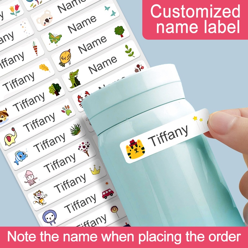 Personalized Name Box - Adesivos de nome personalizados resistentes à
