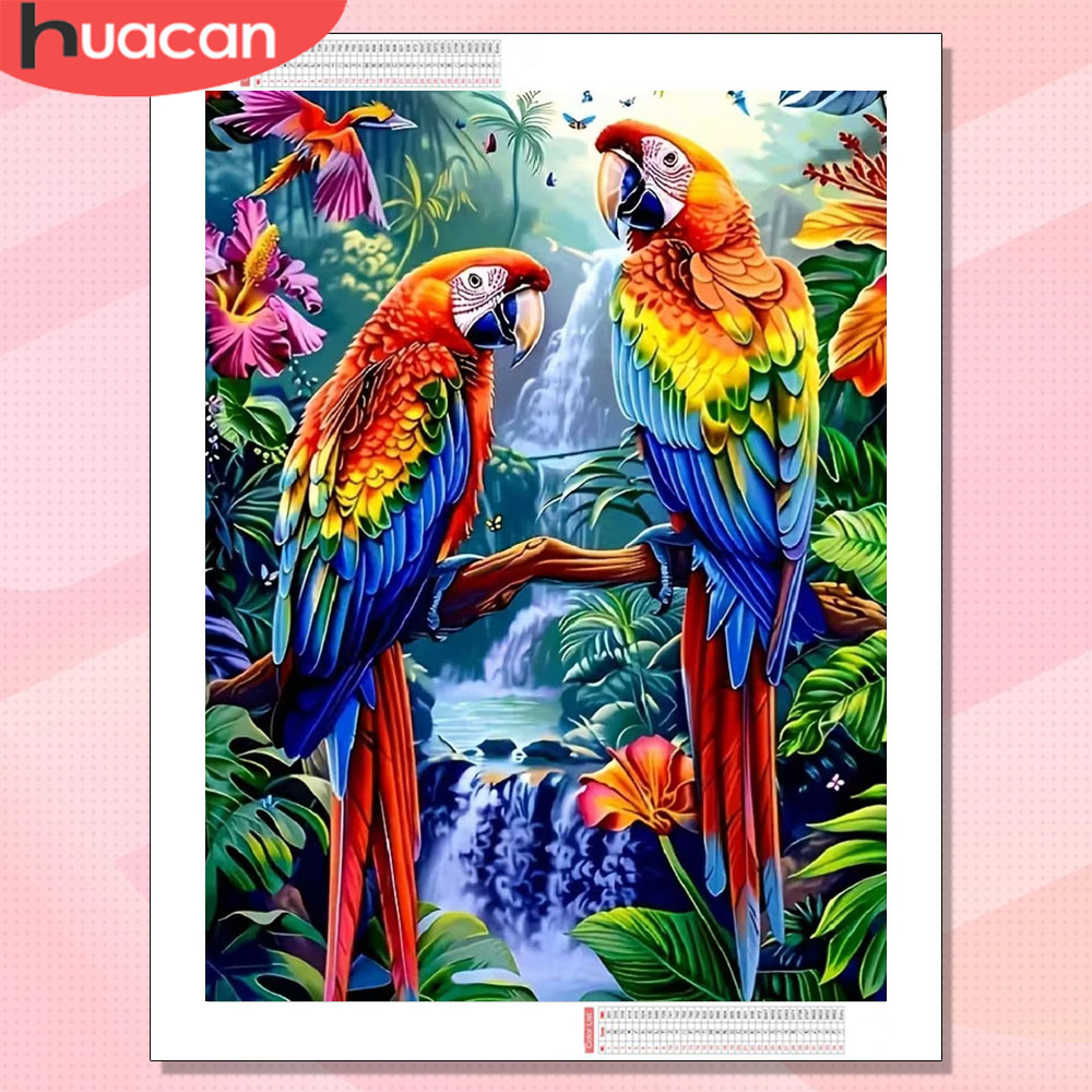 Photo Mosaic Print - Pintura em Diamante HUACAN, Novo Papagaio,