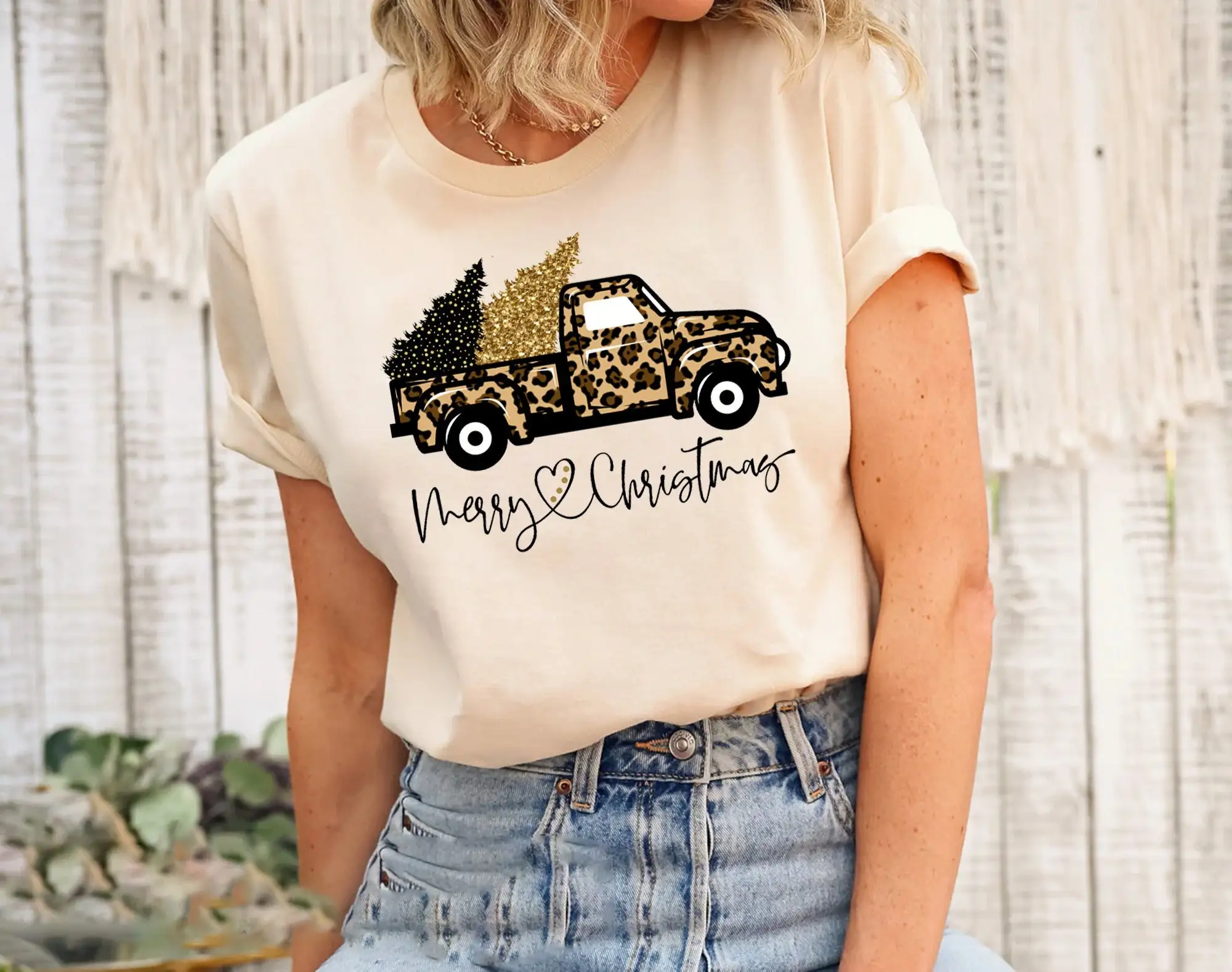 Family Tree Print - Camiseta de Natal com estampa de
