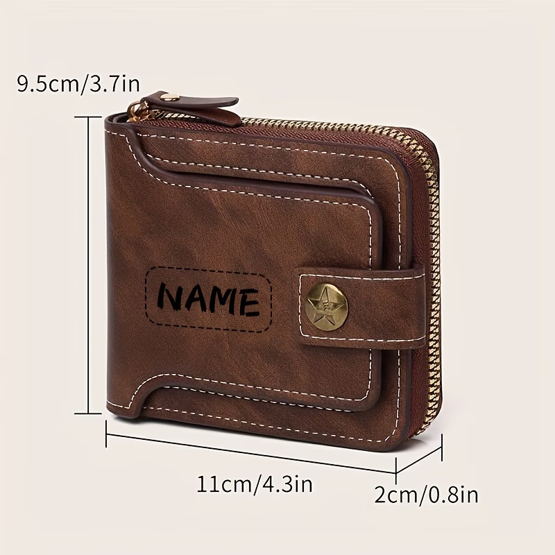 Carteira masculina de PU com n - Personalized Name Box avaliação e preço