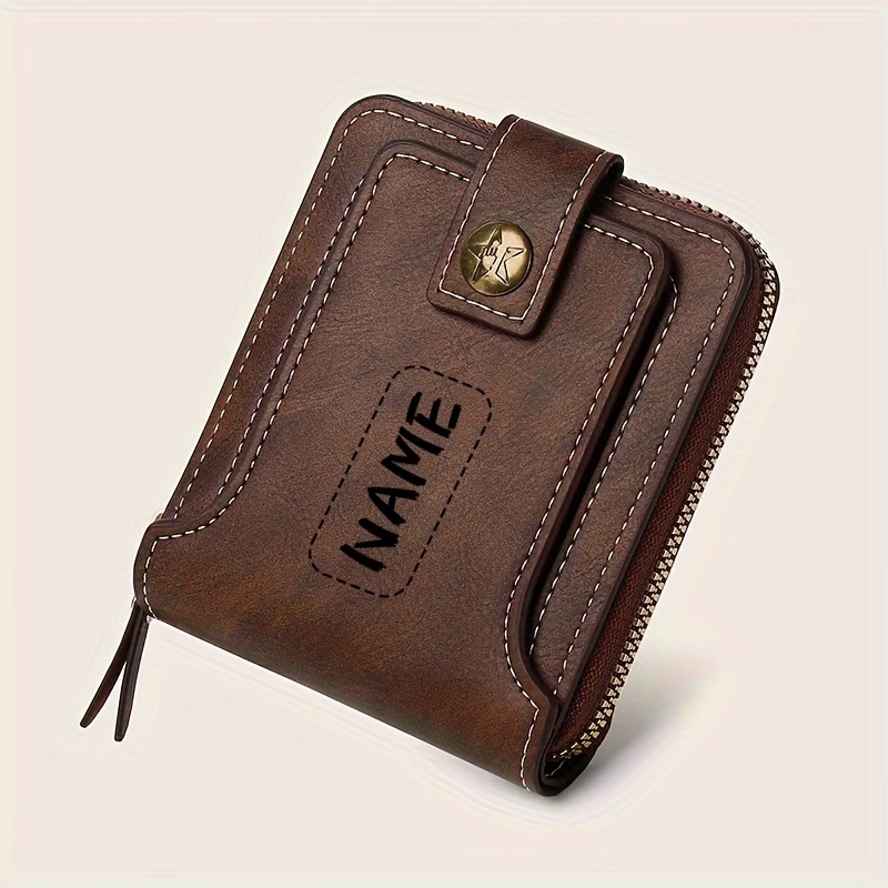 Carteira masculina de PU com n - Personalized Name Box avaliação e preço