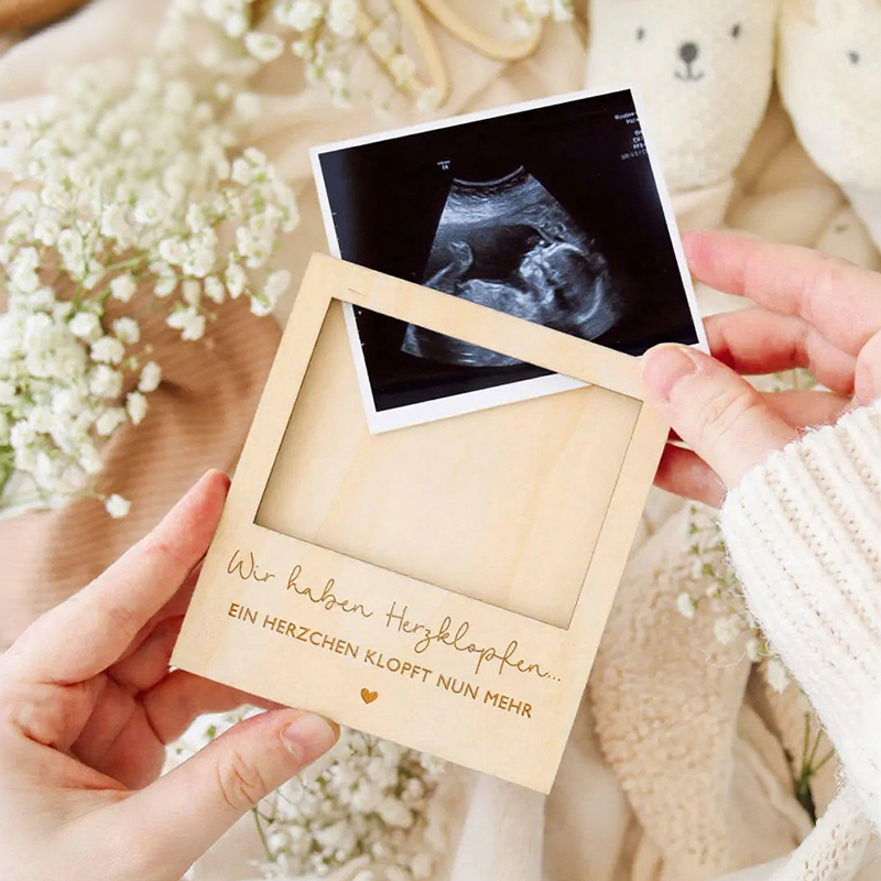 Ultrassom gravidez anúncio sin - Engraved Wood Frame avaliação e preço
