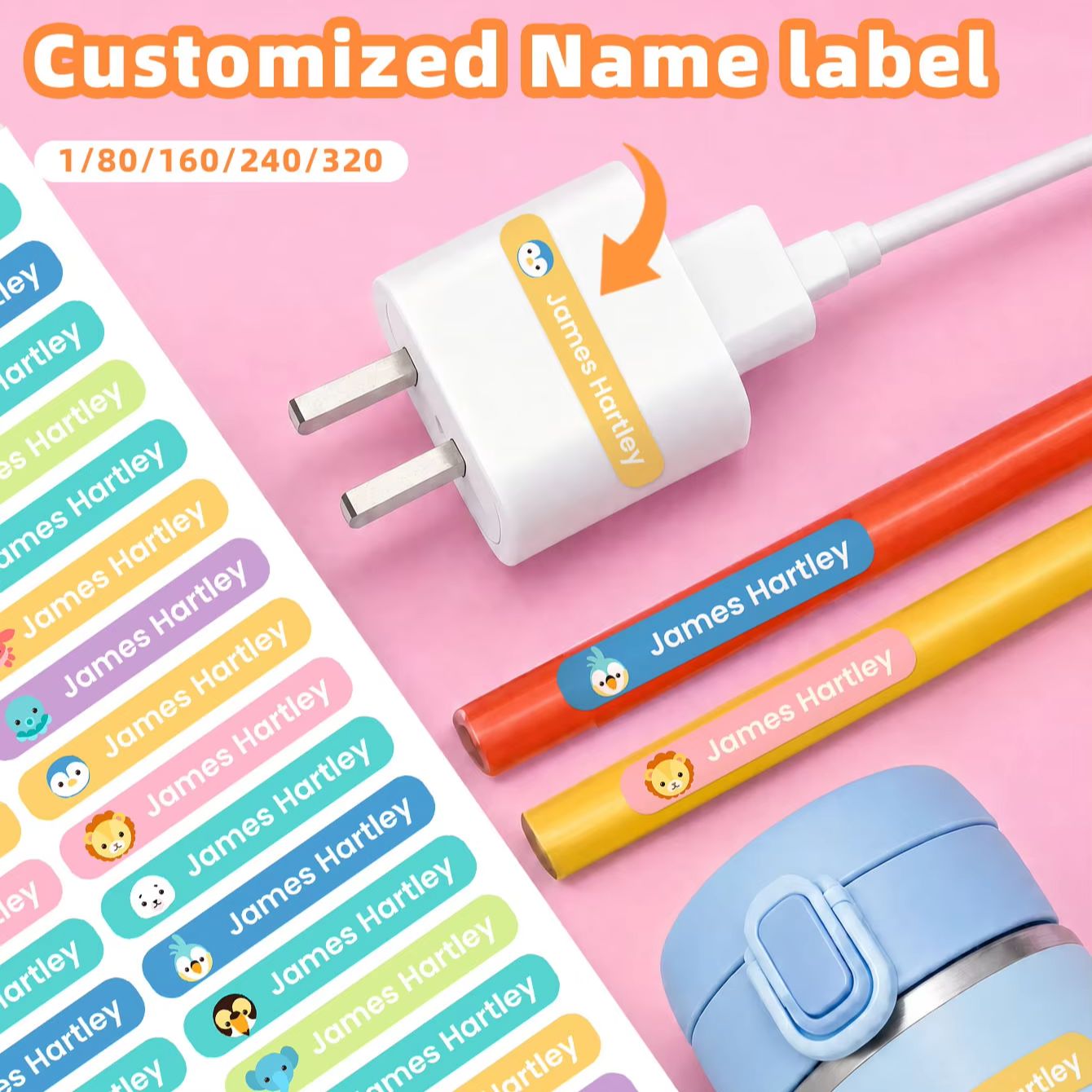 1-320PCS Adesivos Personalizad - Personalized Name Box avaliação e preço